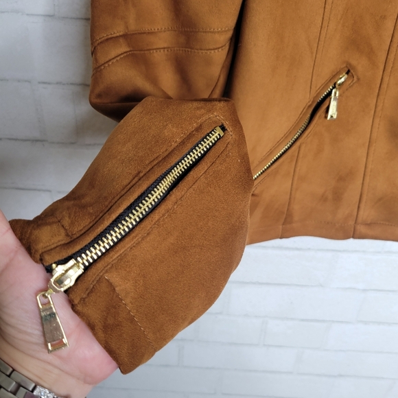 JouJou Camel Microfiber Moto Style Jacket - Picture 4 of 5